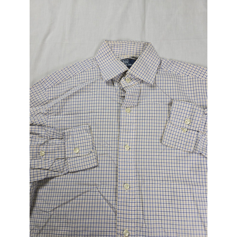 Ralph Lauren Dress Shirt Mens‎ 16.5 34/35 Blue Yellow Check Regent Classic Fit